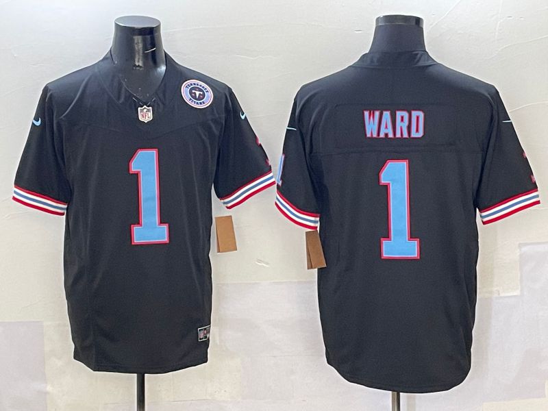 Men 2025 Tennessee Titans #1 Ward Black Throwback Three generations Nike Limited NFL Jersey style 4->tennessee titans->NFL Jersey